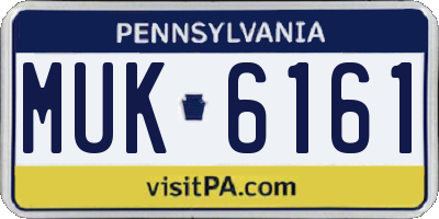PA license plate MUK6161