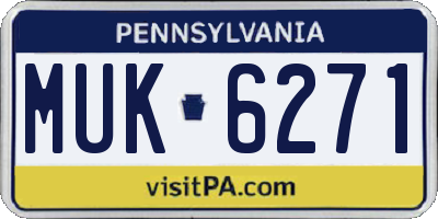PA license plate MUK6271
