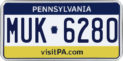 PA license plate MUK6280
