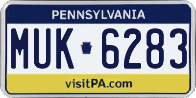 PA license plate MUK6283
