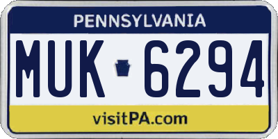 PA license plate MUK6294