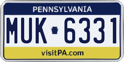 PA license plate MUK6331