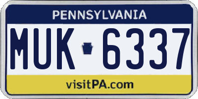 PA license plate MUK6337