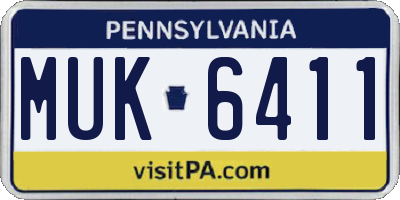 PA license plate MUK6411