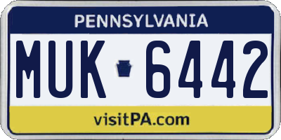 PA license plate MUK6442