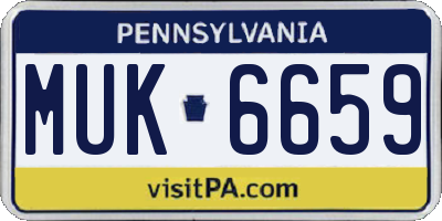 PA license plate MUK6659