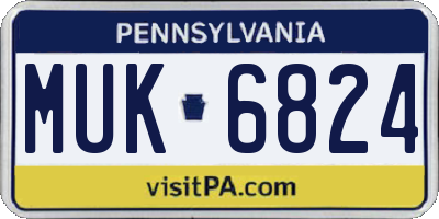 PA license plate MUK6824