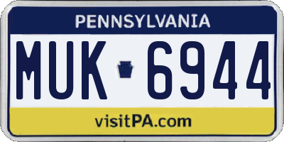 PA license plate MUK6944