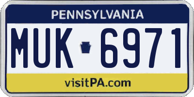 PA license plate MUK6971
