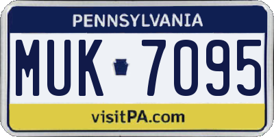 PA license plate MUK7095