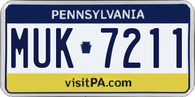 PA license plate MUK7211
