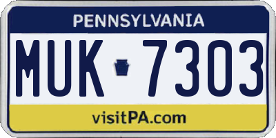 PA license plate MUK7303