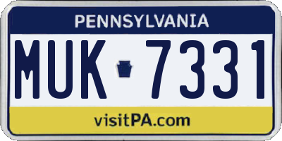PA license plate MUK7331