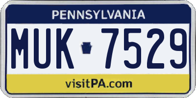PA license plate MUK7529