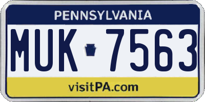 PA license plate MUK7563