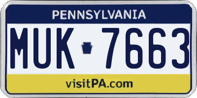 PA license plate MUK7663