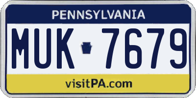 PA license plate MUK7679