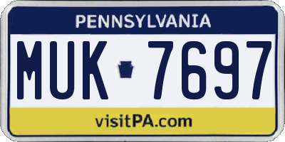 PA license plate MUK7697