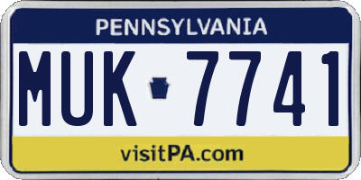 PA license plate MUK7741