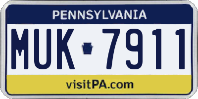 PA license plate MUK7911