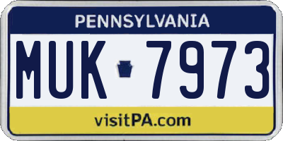 PA license plate MUK7973