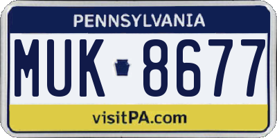PA license plate MUK8677
