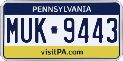 PA license plate MUK9443