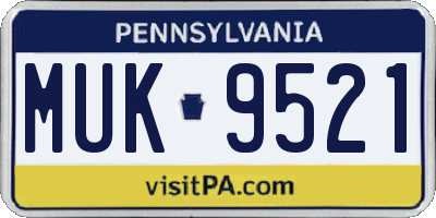 PA license plate MUK9521