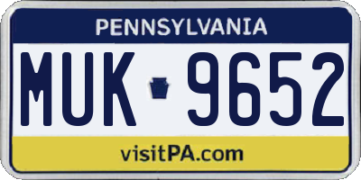 PA license plate MUK9652