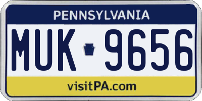 PA license plate MUK9656