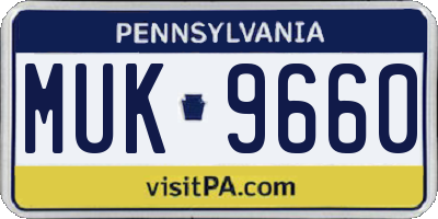PA license plate MUK9660