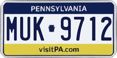 PA license plate MUK9712