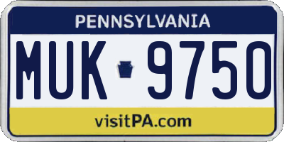 PA license plate MUK9750