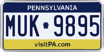PA license plate MUK9895