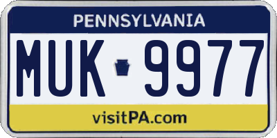 PA license plate MUK9977