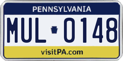 PA license plate MUL0148