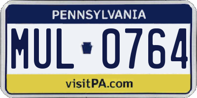 PA license plate MUL0764