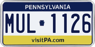 PA license plate MUL1126