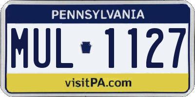 PA license plate MUL1127