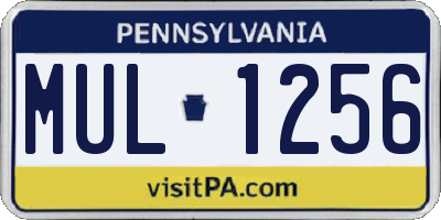 PA license plate MUL1256