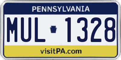 PA license plate MUL1328