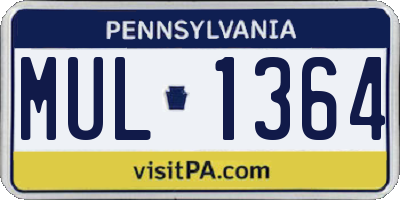 PA license plate MUL1364