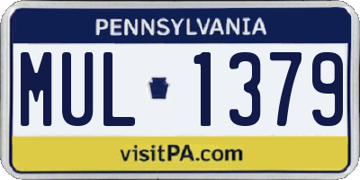 PA license plate MUL1379
