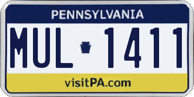 PA license plate MUL1411