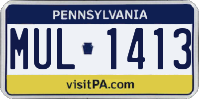 PA license plate MUL1413