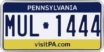 PA license plate MUL1444