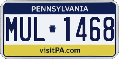 PA license plate MUL1468