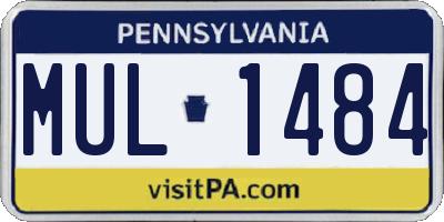 PA license plate MUL1484