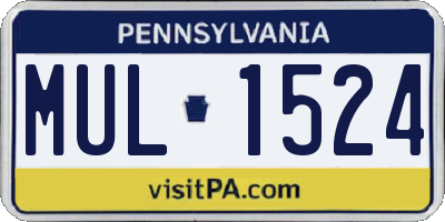 PA license plate MUL1524