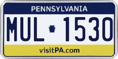 PA license plate MUL1530